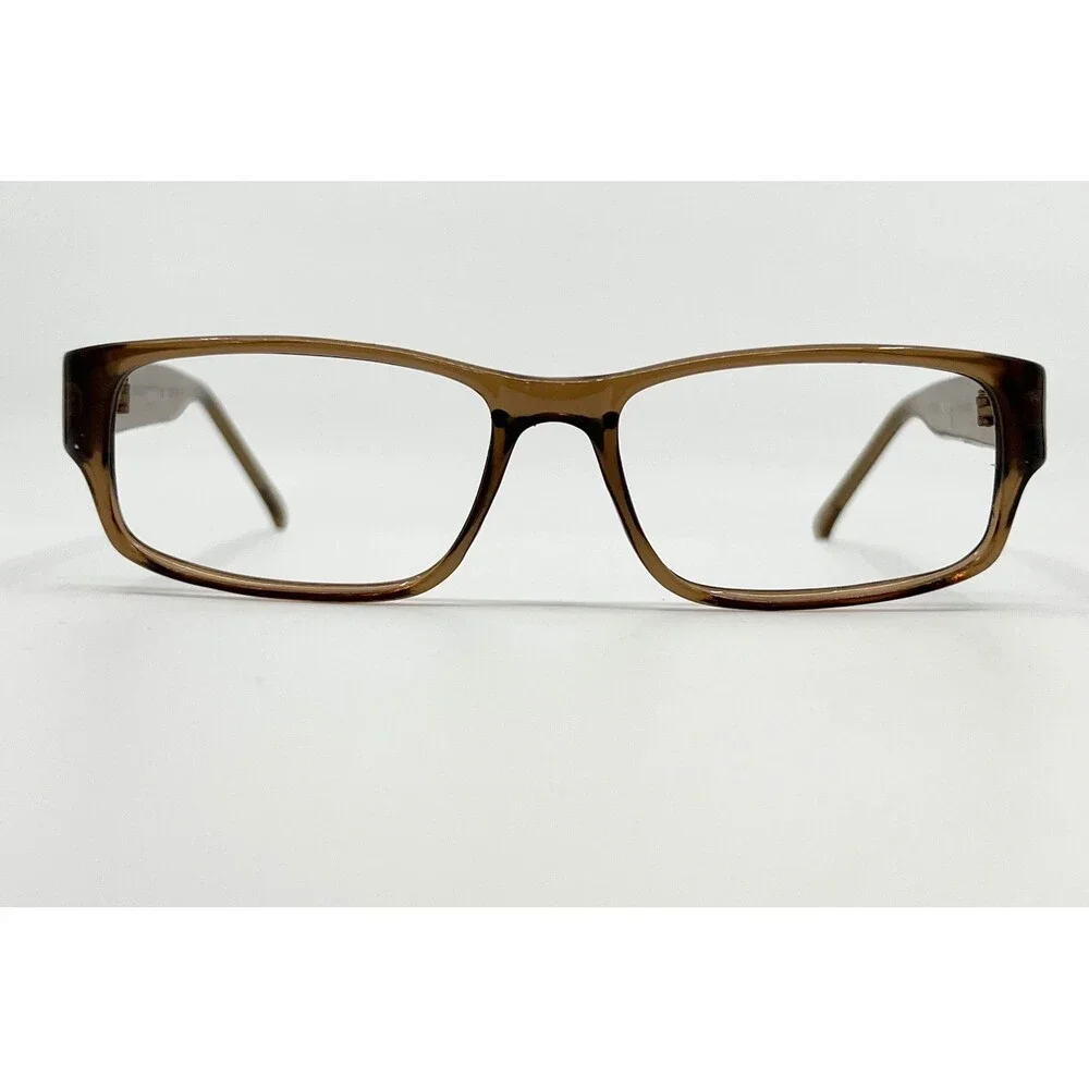Modern Clout Eyeglasses Frames Brown Rectangular 53-16-145